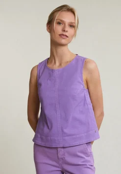 Fashion River Woods Paarse mouwloze top ritssluiting op rug -