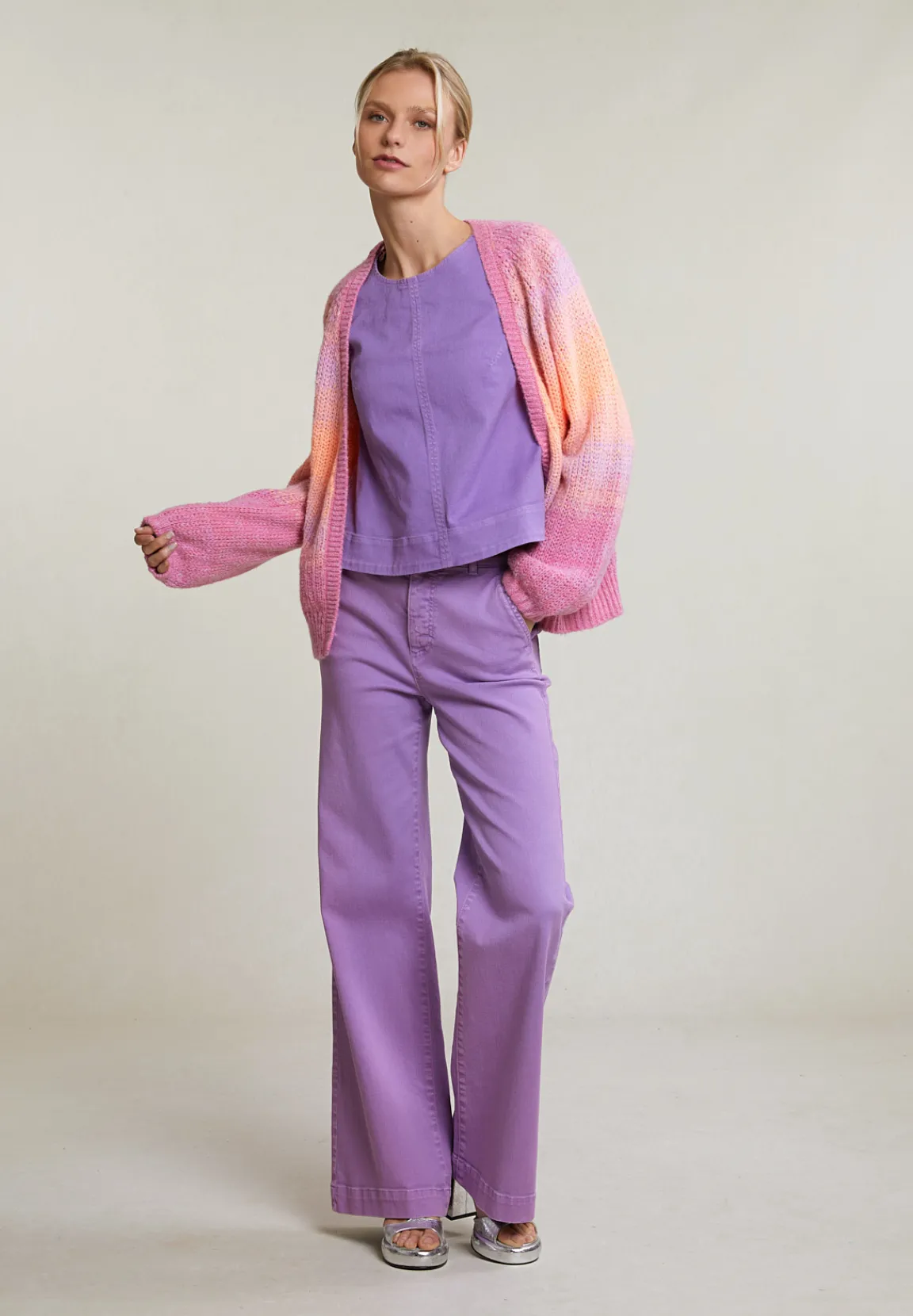 Fashion River Woods Paarse mouwloze top ritssluiting op rug -