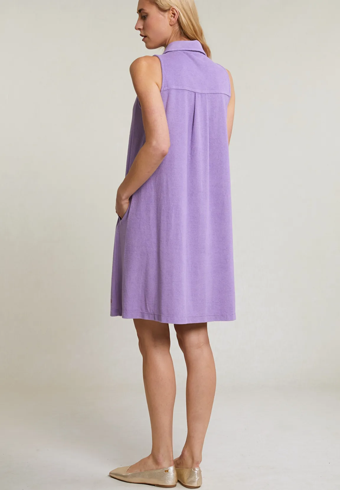 Fashion River Woods Paarse éponge mouwloze polojurk -