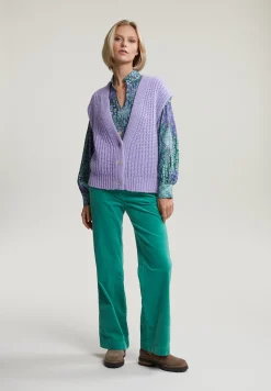 New River Woods Paarse V-hals debardeur met knopen -