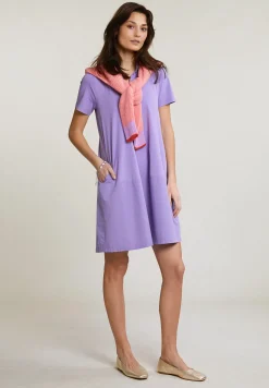 Online River Woods Paarse V-hals jerseyjurk korte mouwen -