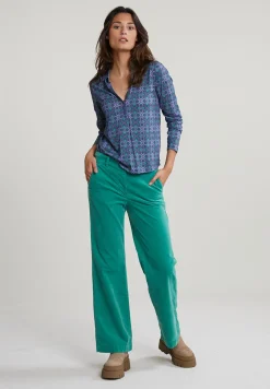 Online River Woods Paars/groene fantasie V-hals T-shirt -