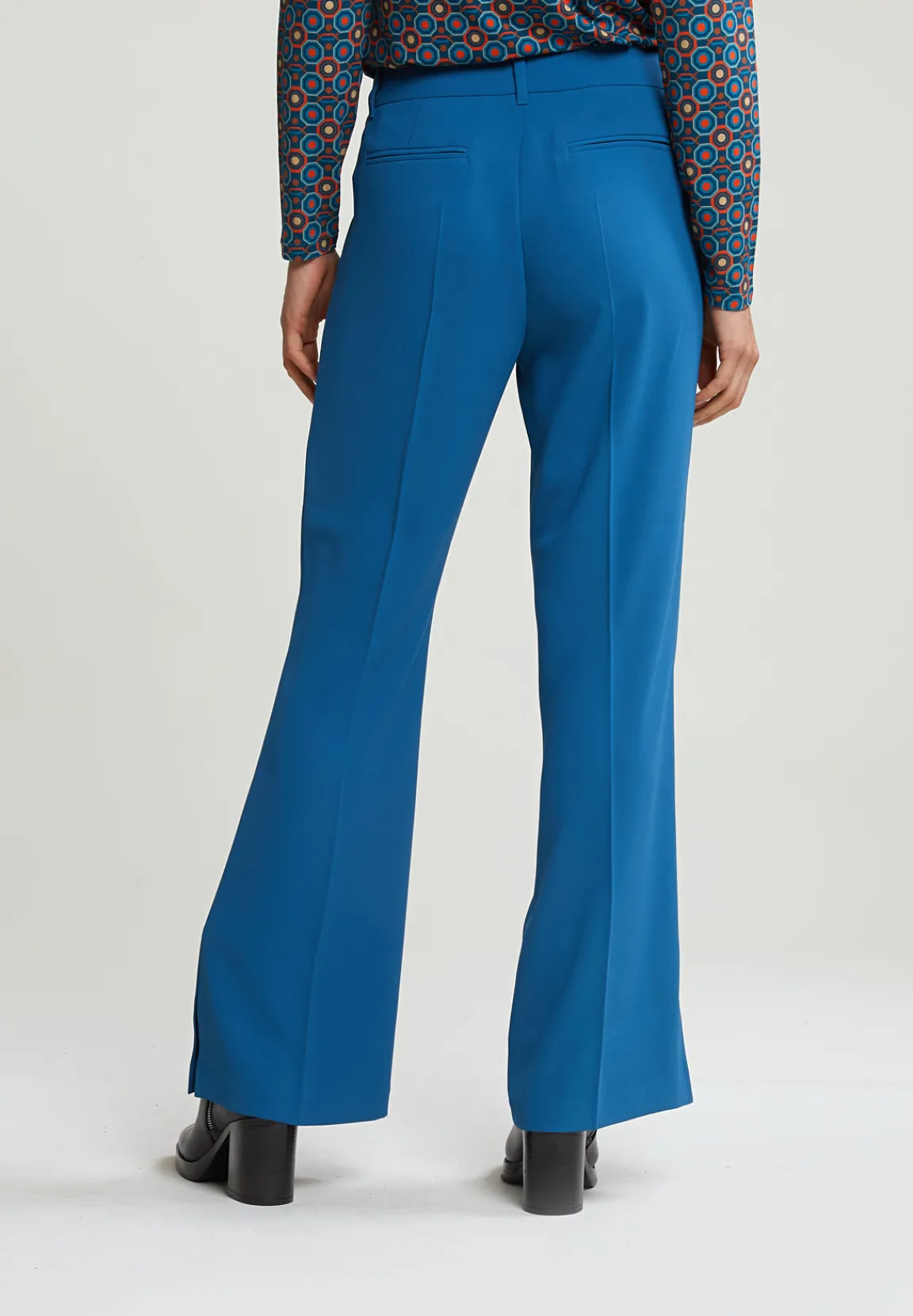 Sale River Woods Petrol klassieke broek met zijsplit -