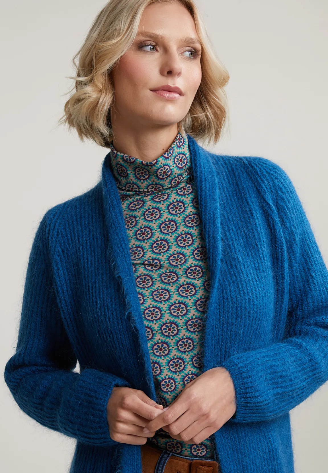 Online River Woods Petrol lange cardigan lange mouwen -