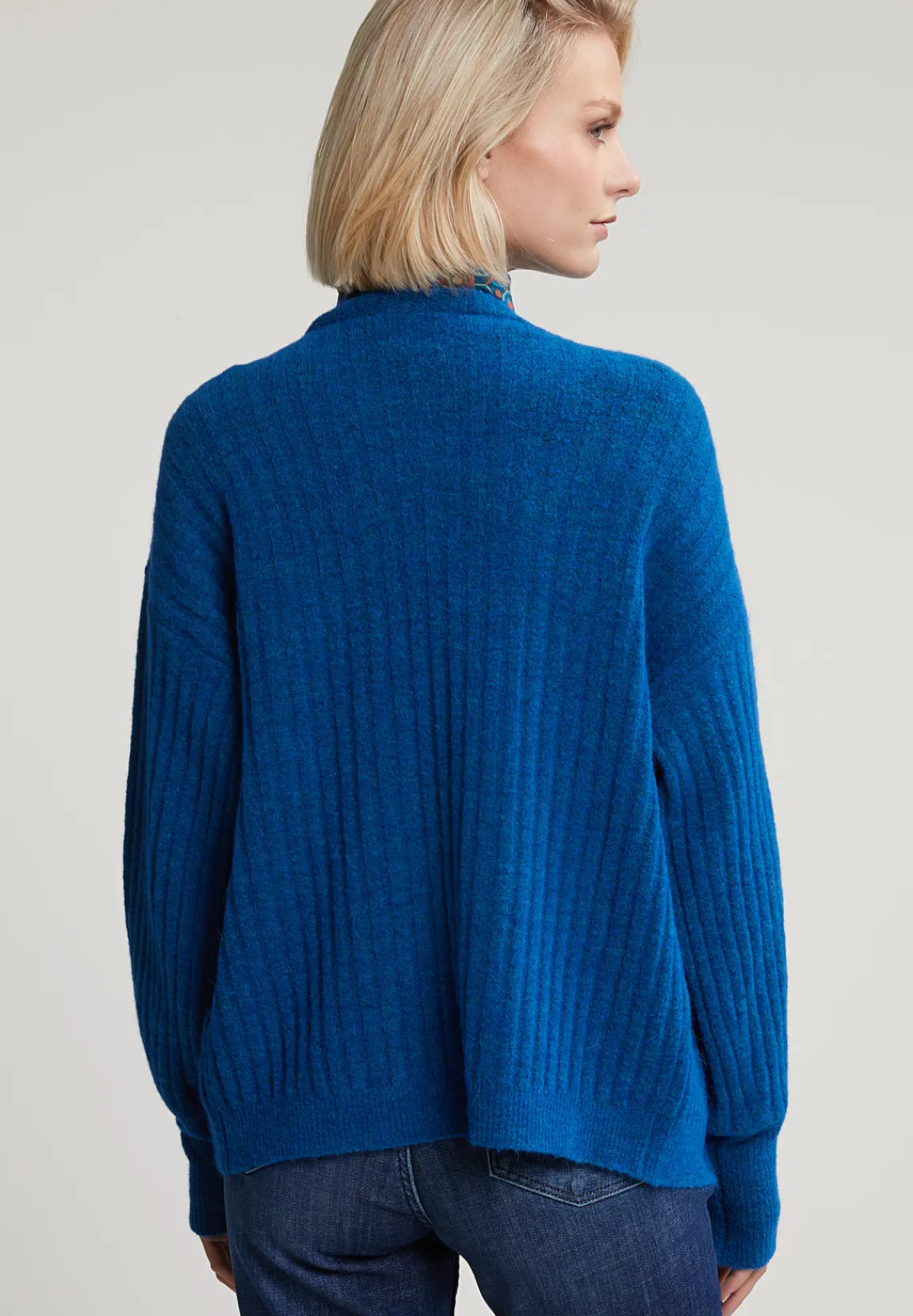 Outlet River Woods Petrol wollen V-hals cardigan -