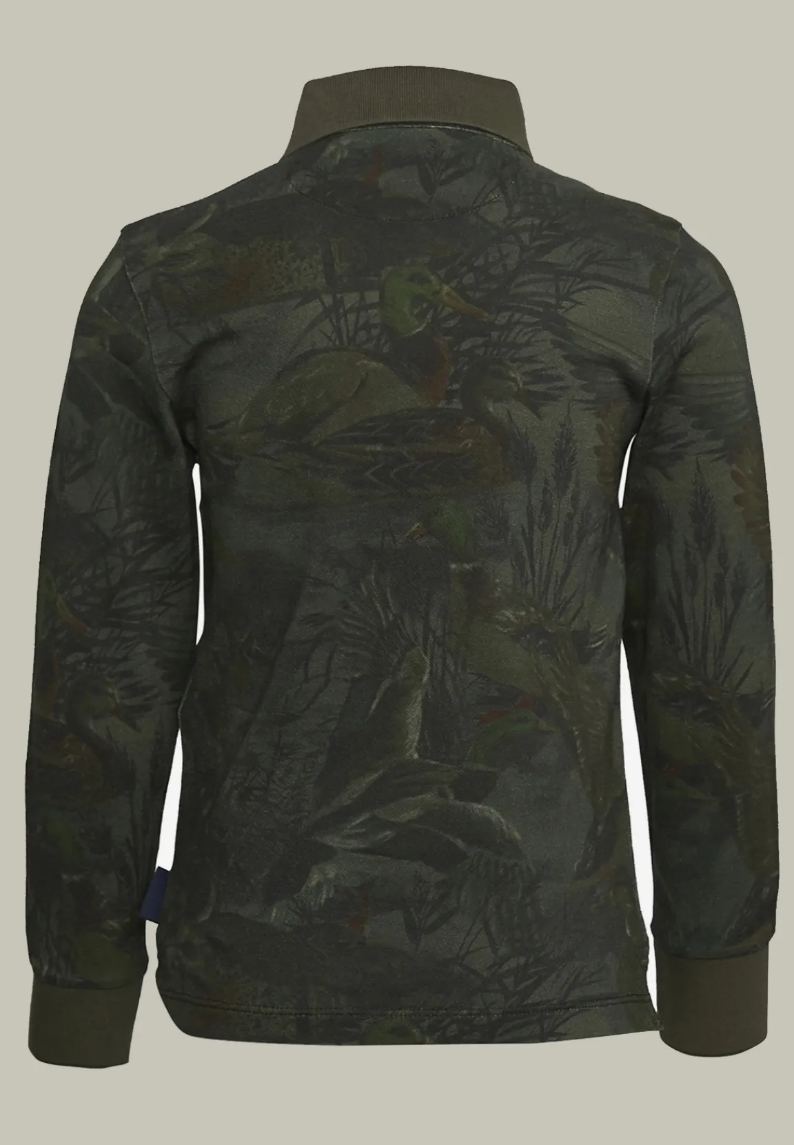 Discount River Woods Polo in bloemenprint lange mouwen kaki -