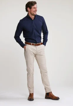 Discount River Woods Regular fit effen katoenen hemd blauw -