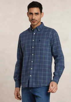 Hot River Woods Regular fit geruit flanellen hemd groen/blauw -