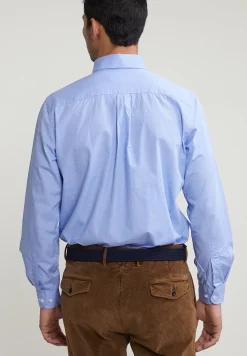 Outlet River Woods Regular fit geruit hemd met zak blauw/wit -