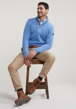 Online River Woods Regular fit geruit hemd met zak blauw/wit -