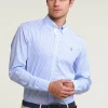 Best River Woods Regular fit gestreept hemd blauw/wit -