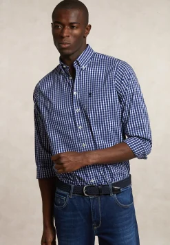 Discount River Woods Regular fit katoenen geruit hemd blauw/wit -