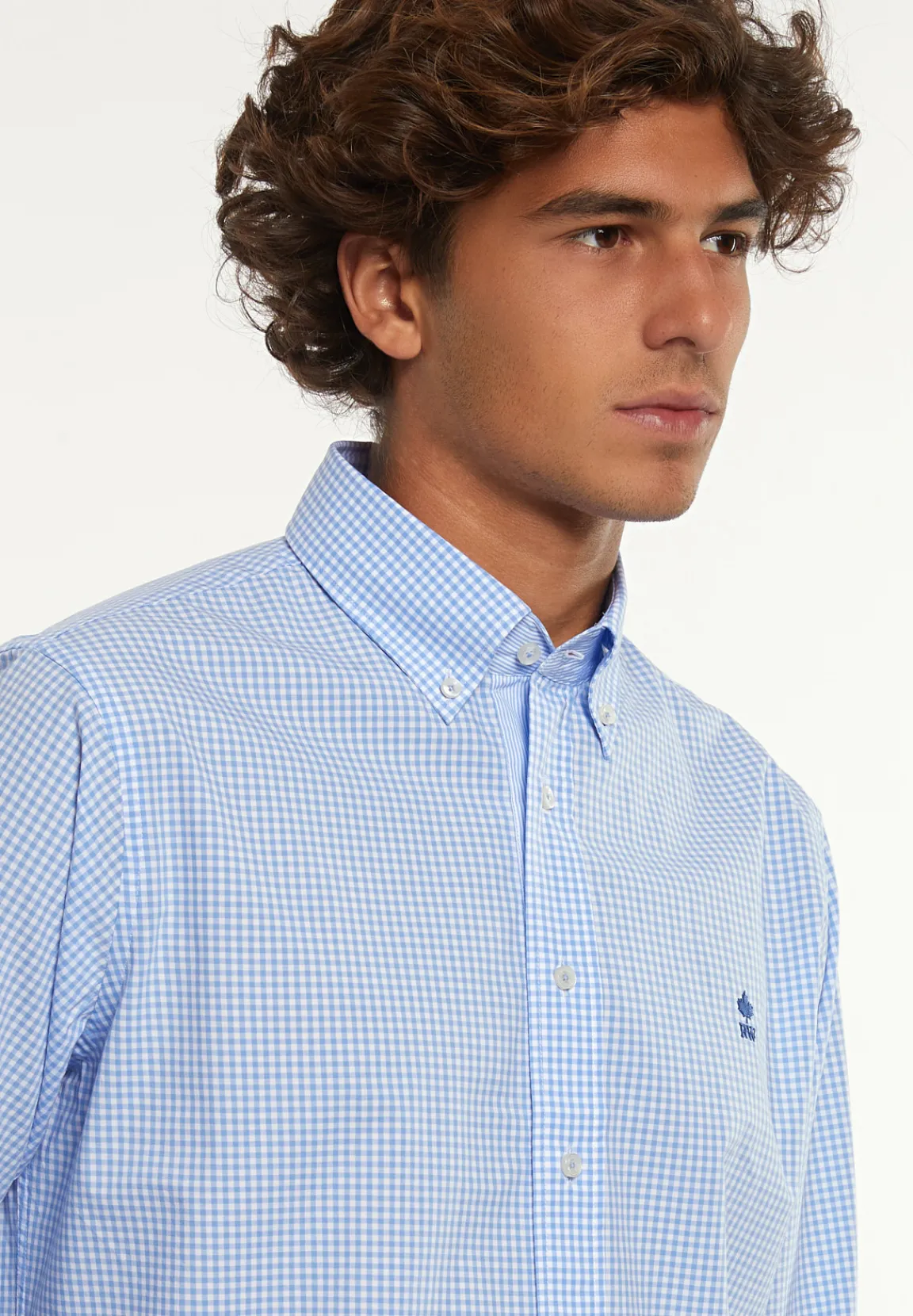 Online River Woods Regular fit katoenen geruit hemd blauw/wit -