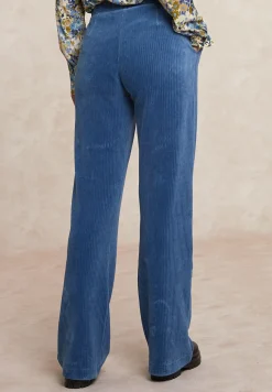 Online River Woods Ribfluwelen broek elastische taille blauw -