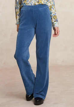 Online River Woods Ribfluwelen broek elastische taille blauw -