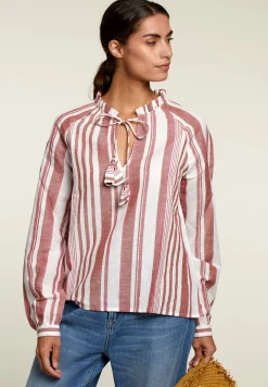 Outlet River Woods Rood/wit gestreepte blouse -
