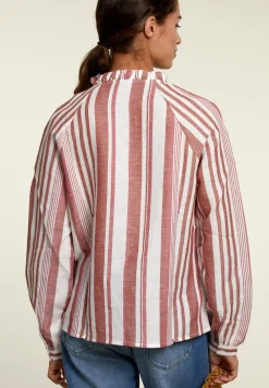 Outlet River Woods Rood/wit gestreepte blouse -