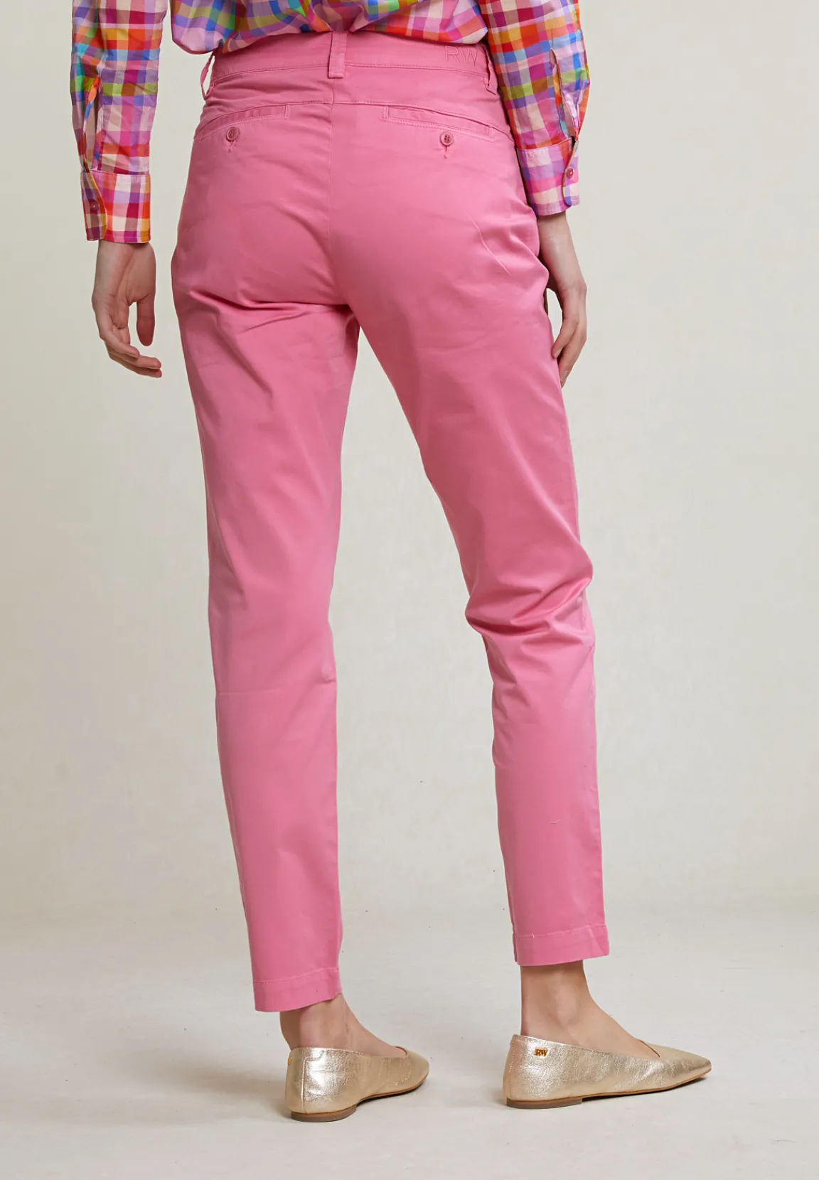 Online River Woods Roze basic stretch broek -