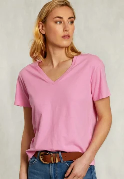 Discount River Woods Roze basic V-hals T-shirt -
