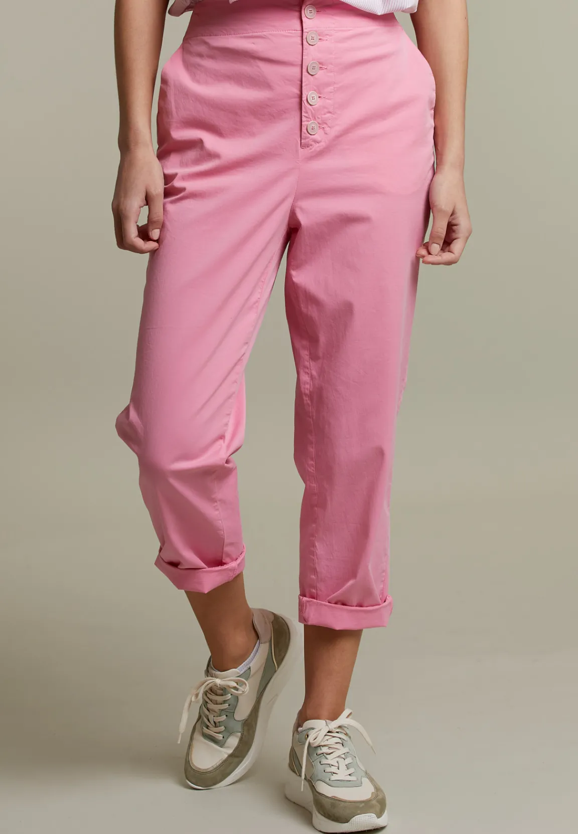 Fashion River Woods Roze broek in katoen -