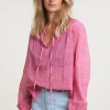 Best River Woods Roze fantasie V-hals blouse -