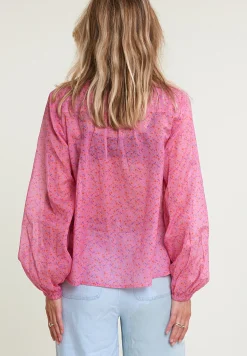 Best River Woods Roze fantasie V-hals blouse -