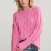 Outlet River Woods Roze kabeltrui ronde hals -