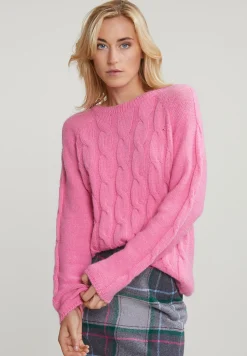 Outlet River Woods Roze kabeltrui ronde hals -