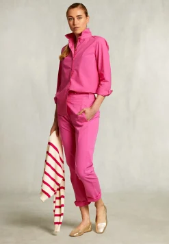 Clearance River Woods Roze katoenen broek elastische taille -