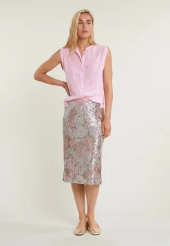 Discount River Woods Roze pailletten midi stretch rok -