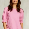 Discount River Woods Roze T-shirt 3/4 mouwen met smock -