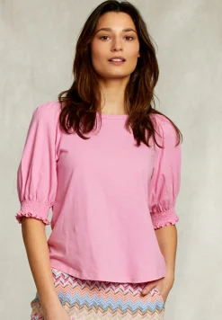Discount River Woods Roze T-shirt 3/4 mouwen met smock -