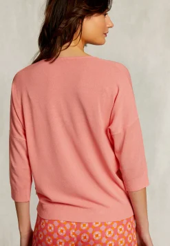 Best River Woods Roze V-hals cardigan 3/4 mouwen -