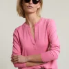 Best River Woods Roze V-hals T-shirt lange mouwen -
