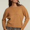 Clearance River Woods Safraan effen trui ronde hals -