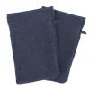 Online River Woods Set van twee washandjes in donkerblauw -