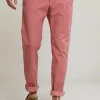 Outlet River Woods Slim fit basic chinobroek stretch mahogany -