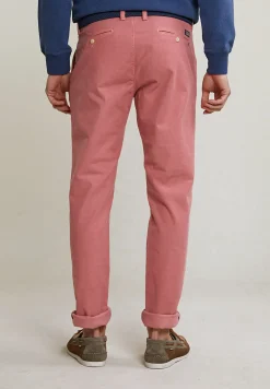 Outlet River Woods Slim fit basic chinobroek stretch mahogany -