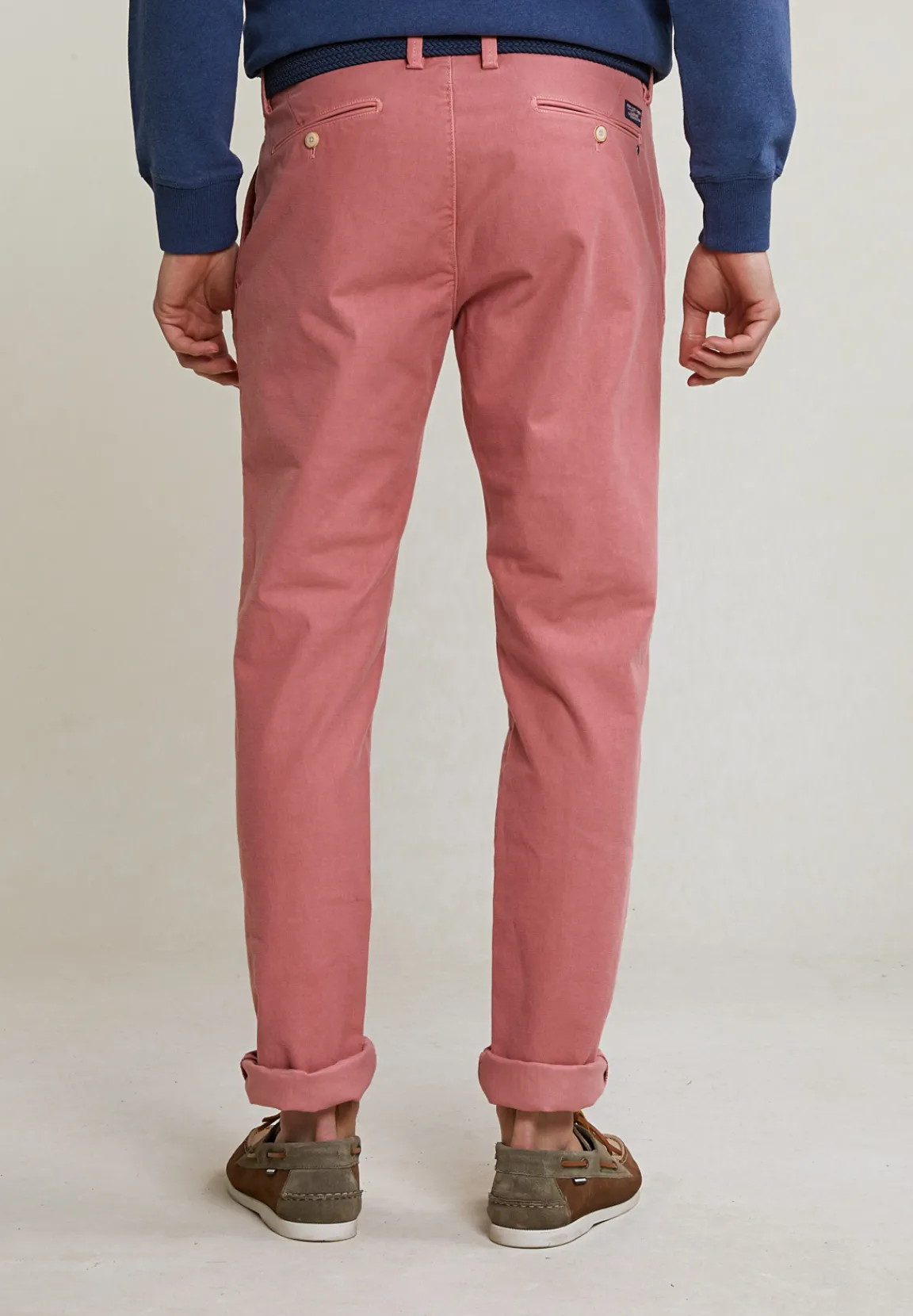 Outlet River Woods Slim fit basic chinobroek stretch mahogany -
