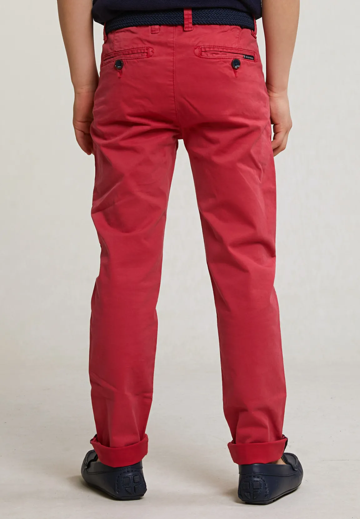 Outlet River Woods Slim fit basic chinobroek stretch bloody mary -