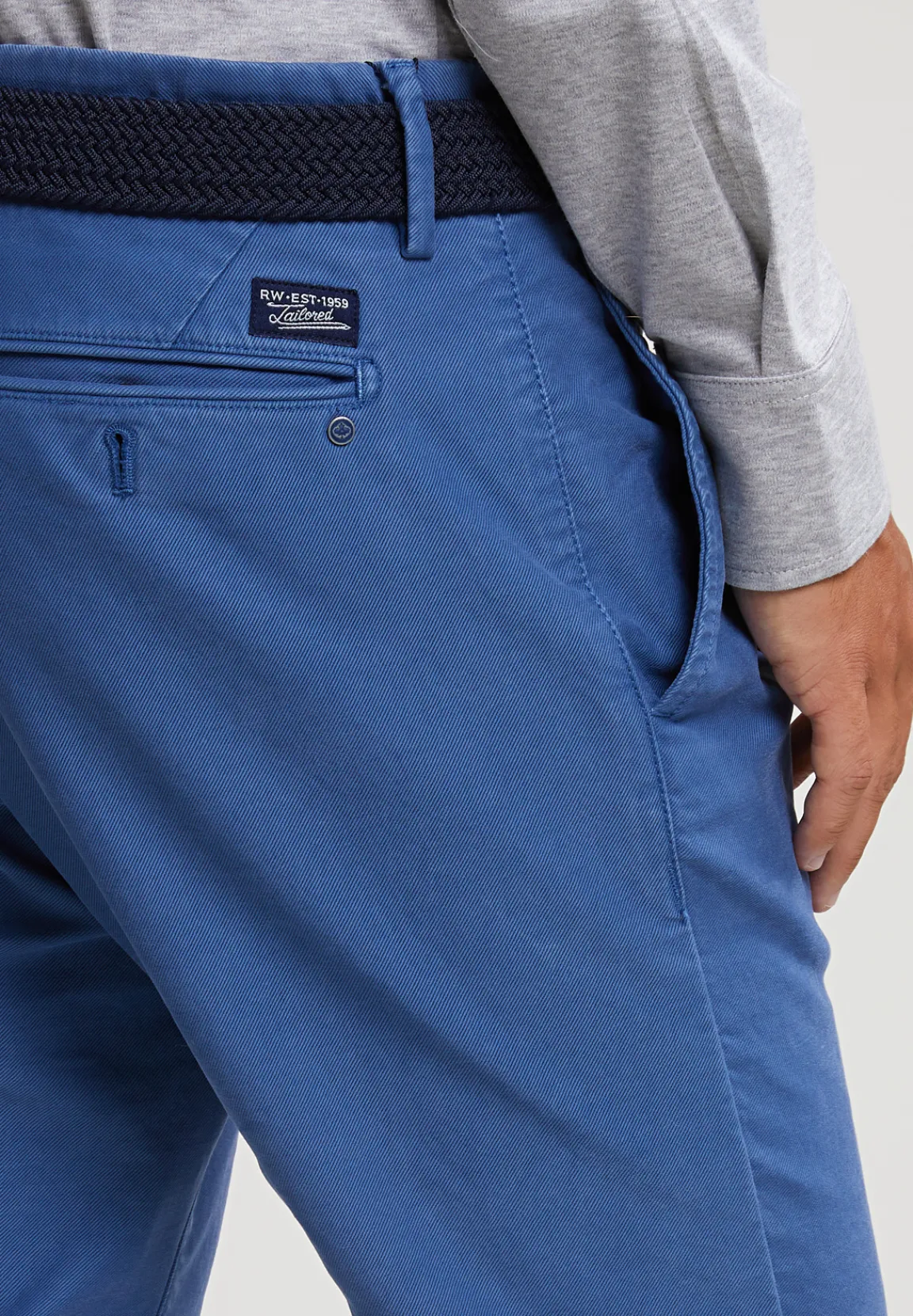 Discount River Woods Slim fit basic chinobroek denim -