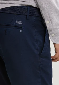 Outlet River Woods Slim fit basic chinobroek navy -