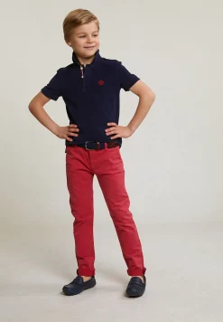 Outlet River Woods Slim fit basic chinobroek stretch bloody mary -