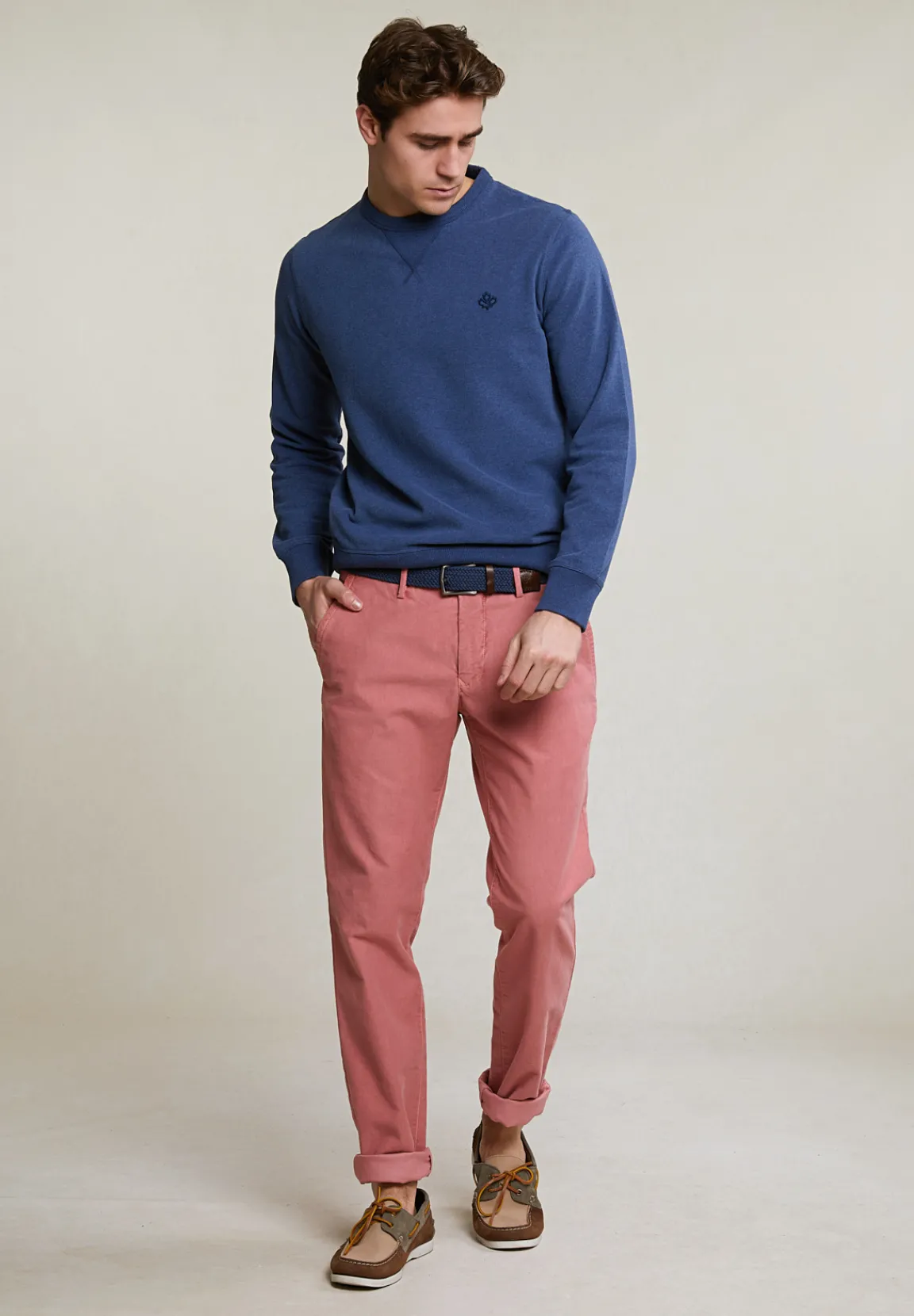 Outlet River Woods Slim fit basic chinobroek stretch mahogany -