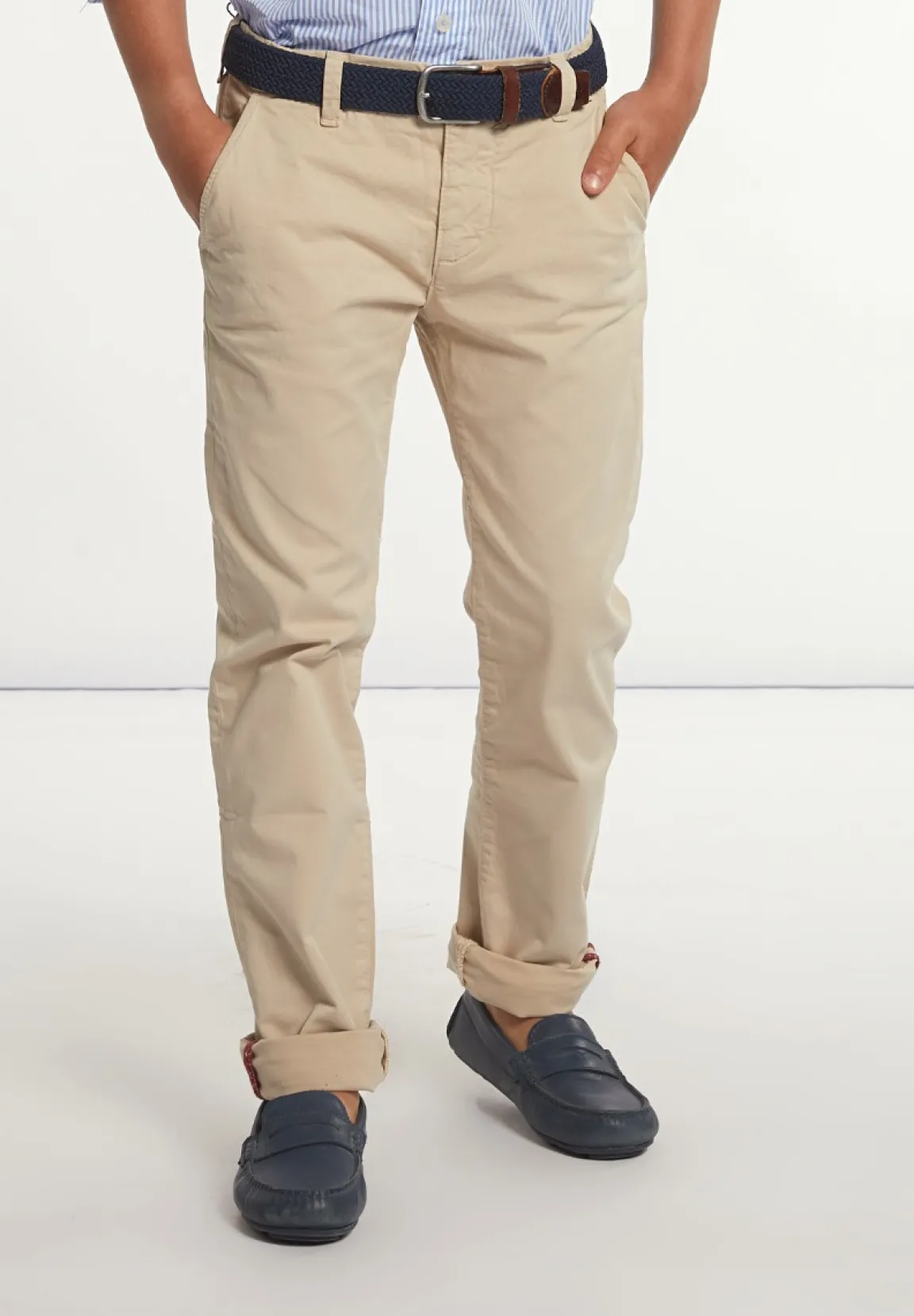 Discount River Woods Slim fit basic chinobroek stretch beige -