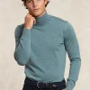 Fashion River Woods Slim fit basic merino rolkraagtrui jade green mix -
