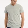 Hot River Woods Slim fit basic pima katoen V-hals T-shirt lt grey mix -