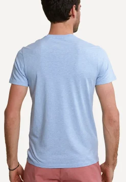 Best River Woods Slim fit basic pima katoen V-hals T-shirt sky mix -