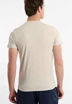 Online River Woods Slim fit basic pima katoen V-hals T-shirt linen mix -