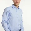 Fashion River Woods Slim fit effen comfort stretch hemd blauw -